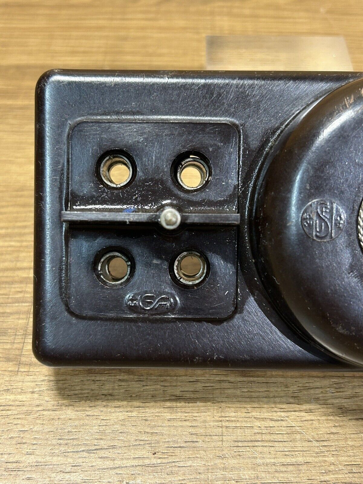Bakelite switch, 50s, with fuse doors