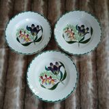 3 antique deep plates from St Amand and Hamage