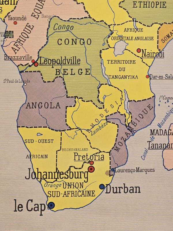 Carte de géographie ancienne carte decole 1960