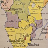 Old geography map school map 1960