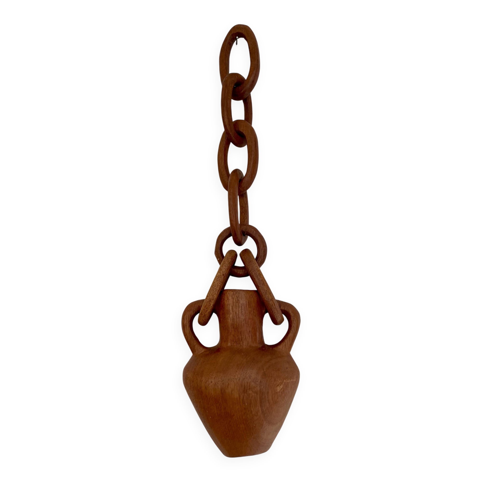 Vase and wooden chain to hang