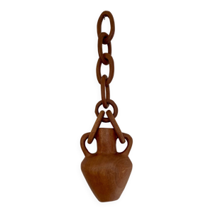 Vase et chaîne en bois - suspendre