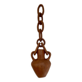 Vase and wooden chain to hang.