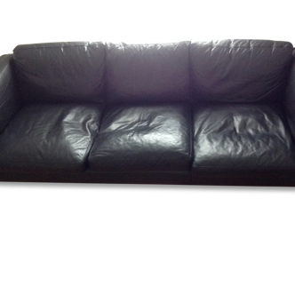Leather sofa black Danish year 60