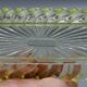 Ancien ravier porte peigne en cristal signe baccarat modele bambou tors jaune
