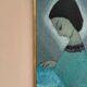 Original Swedish oil on canvas – "Lady" by Helge Holmlund – Signed – vintage and framed – 65 × 36.5 cm (25.6" × 14.4")