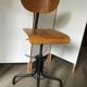 Vintage industrial workshop chair/stool in wood and metal