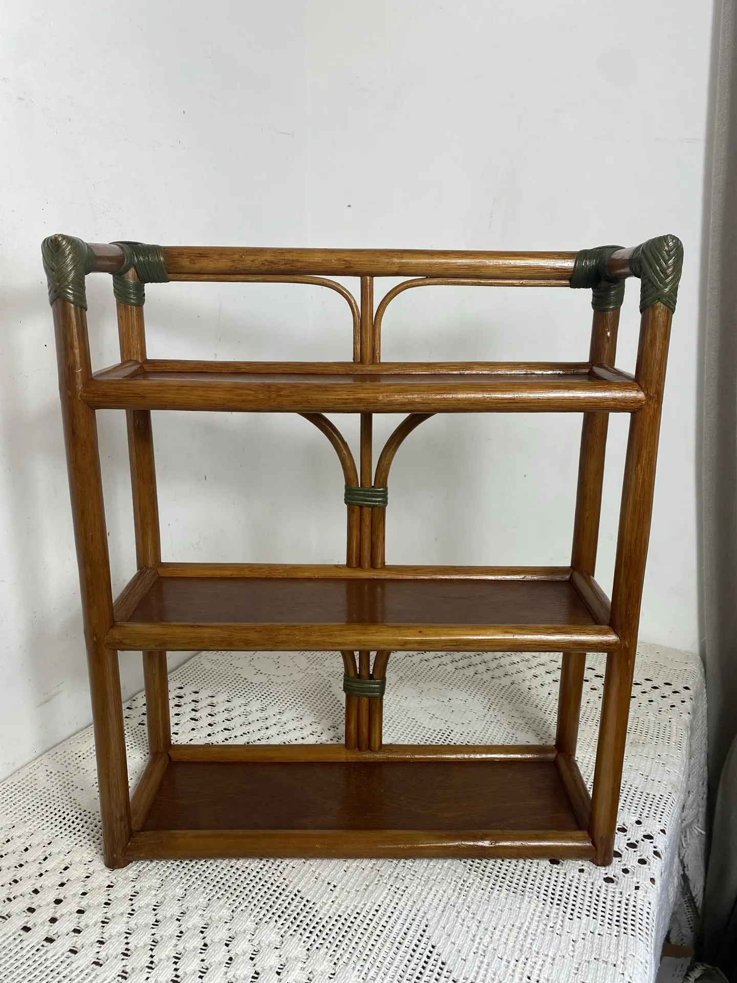 Bamboo and rattan shelf, 1970s