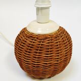 Pied de lampe boule en osier