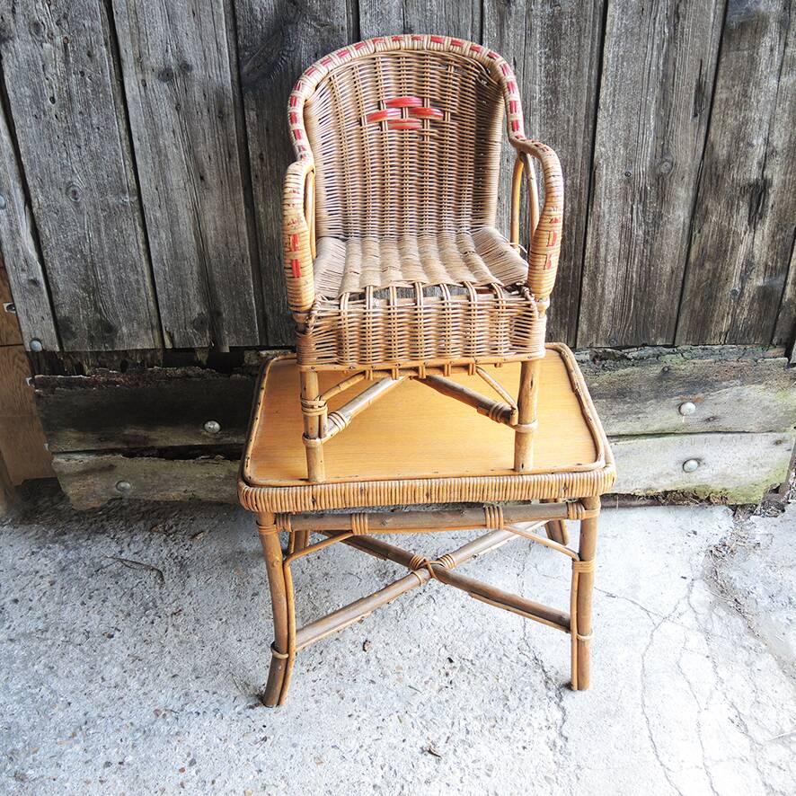 Old Armchair & Desk For Children