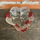 Vintage Ashtray Bowl ANNE HUTTE Style Crystal Strawberry Red Decor