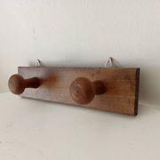 Vintage wooden wall coat rack