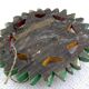 Masque de soleil mexicain vintage en bois sculpté à la main avec laque de couleur vive, art mural décoratif traditionnel rétro d'Amérique du Sud