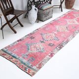 3x11 soft pink retro vintage runner rug, 89x334cm