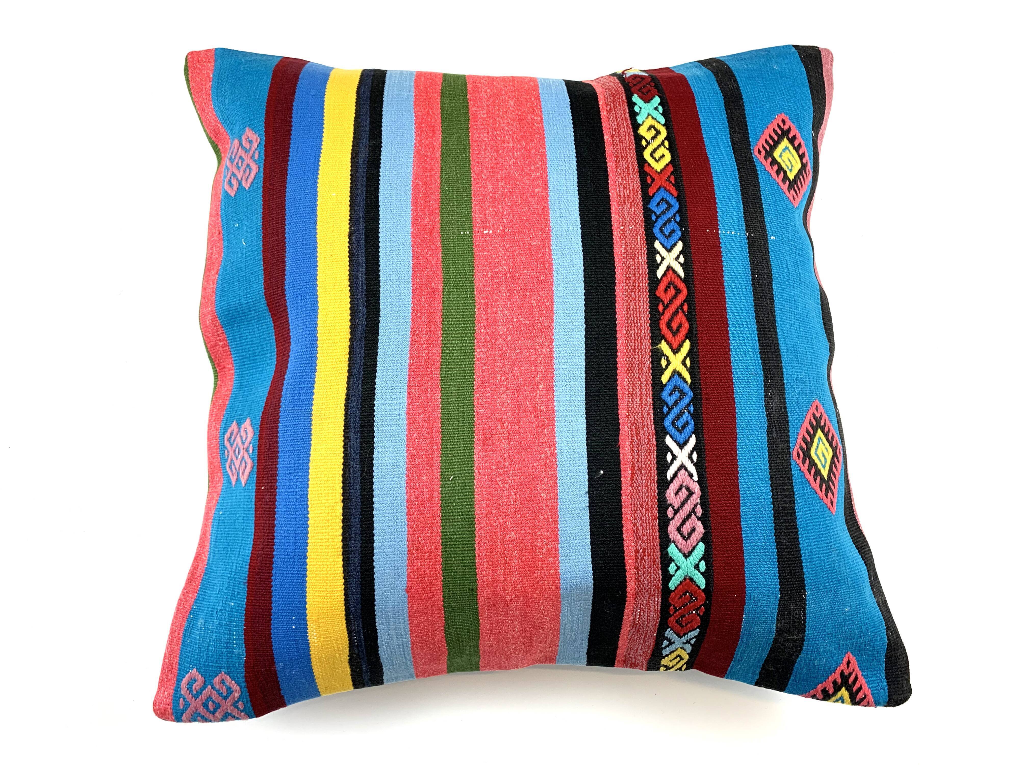Vintage turkish kilim cushion cover 55x55 cm