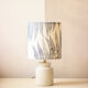 Speckled white enamelled mustard pot lamp - fern pattern