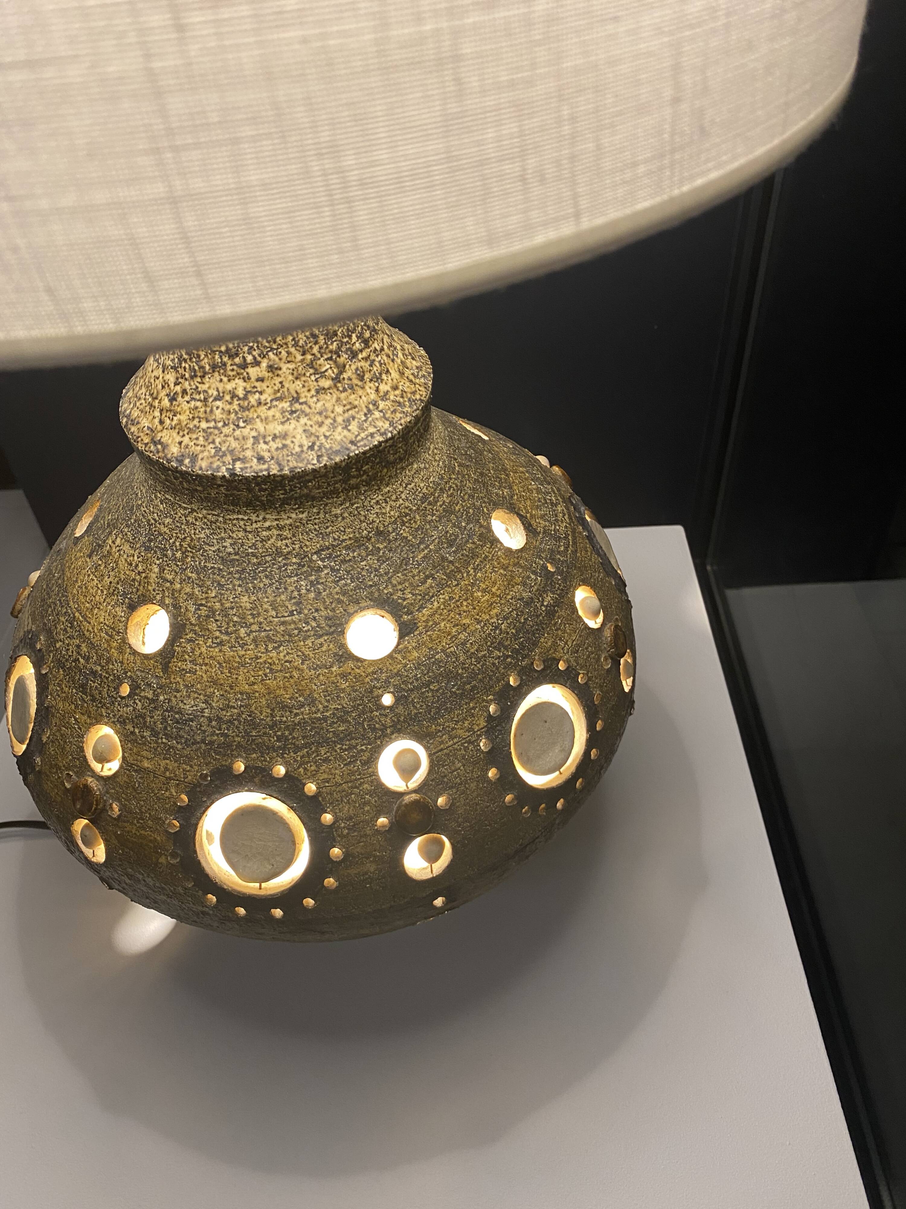 Lampe à double éclairage par le céramiste Georges Pelletier