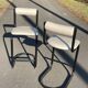 Paire de chaises hautes 1980 cuir et métal