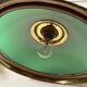 Lighting, billiard chandelier in brass and opaline