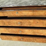 Louis Philippe chest of drawers in Elm and magnifying glass to Elm