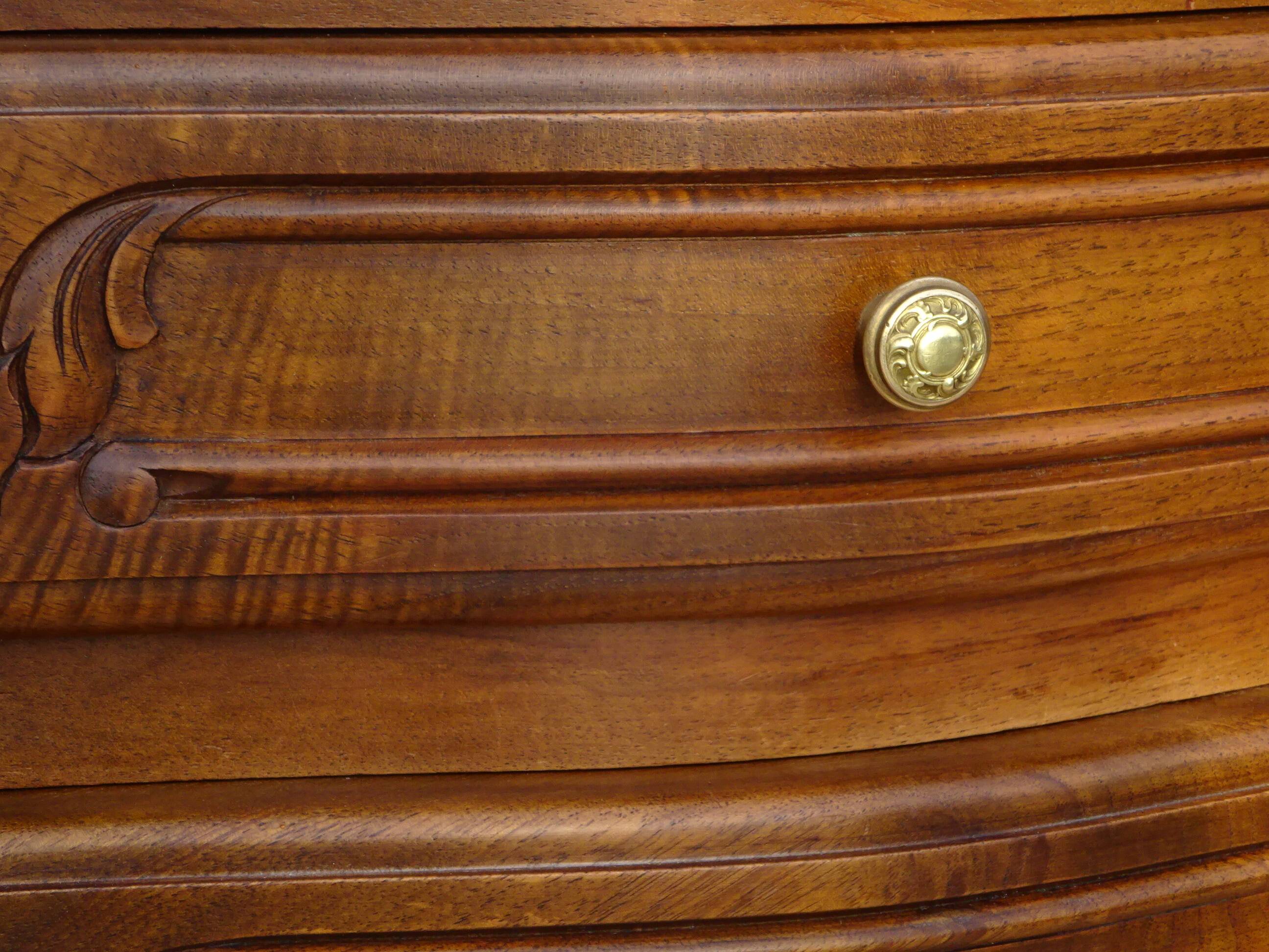 Louis XV bedside table in solid walnut