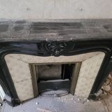 Louis XV style fireplace in black marble