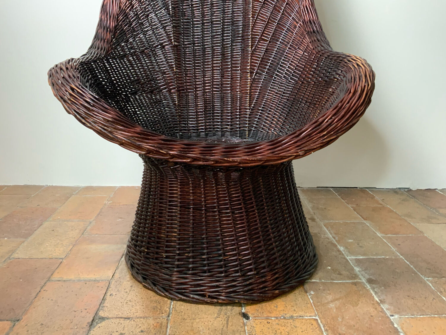 Mid-Century Wicker Armchair