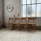 Set of 4 straw chairs circa Dordogne
