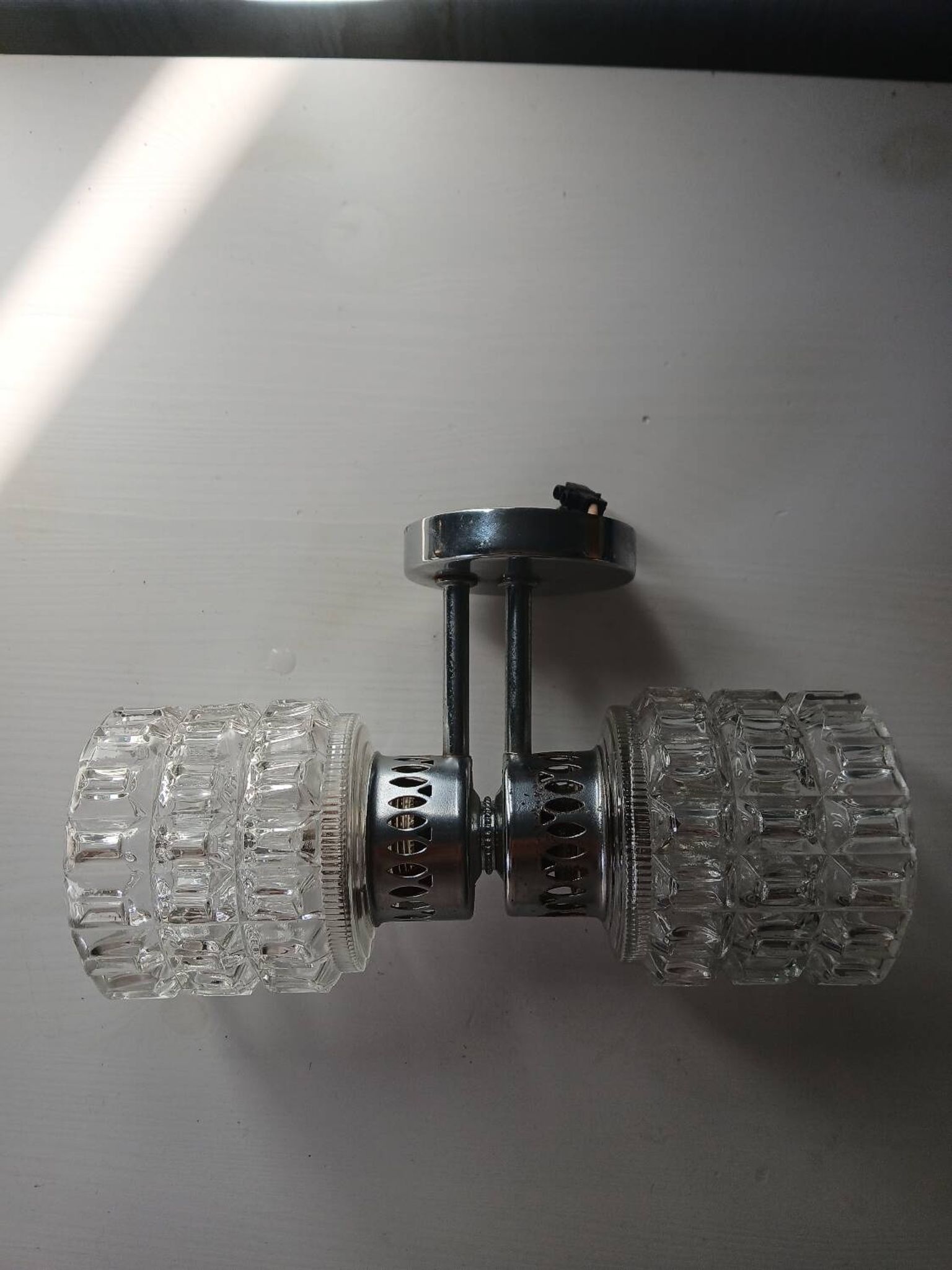 60s globe glass wall light