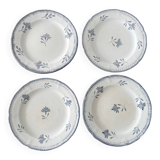 Set of 4 hand-painted dessert plates from Niderviller – Earthenware v