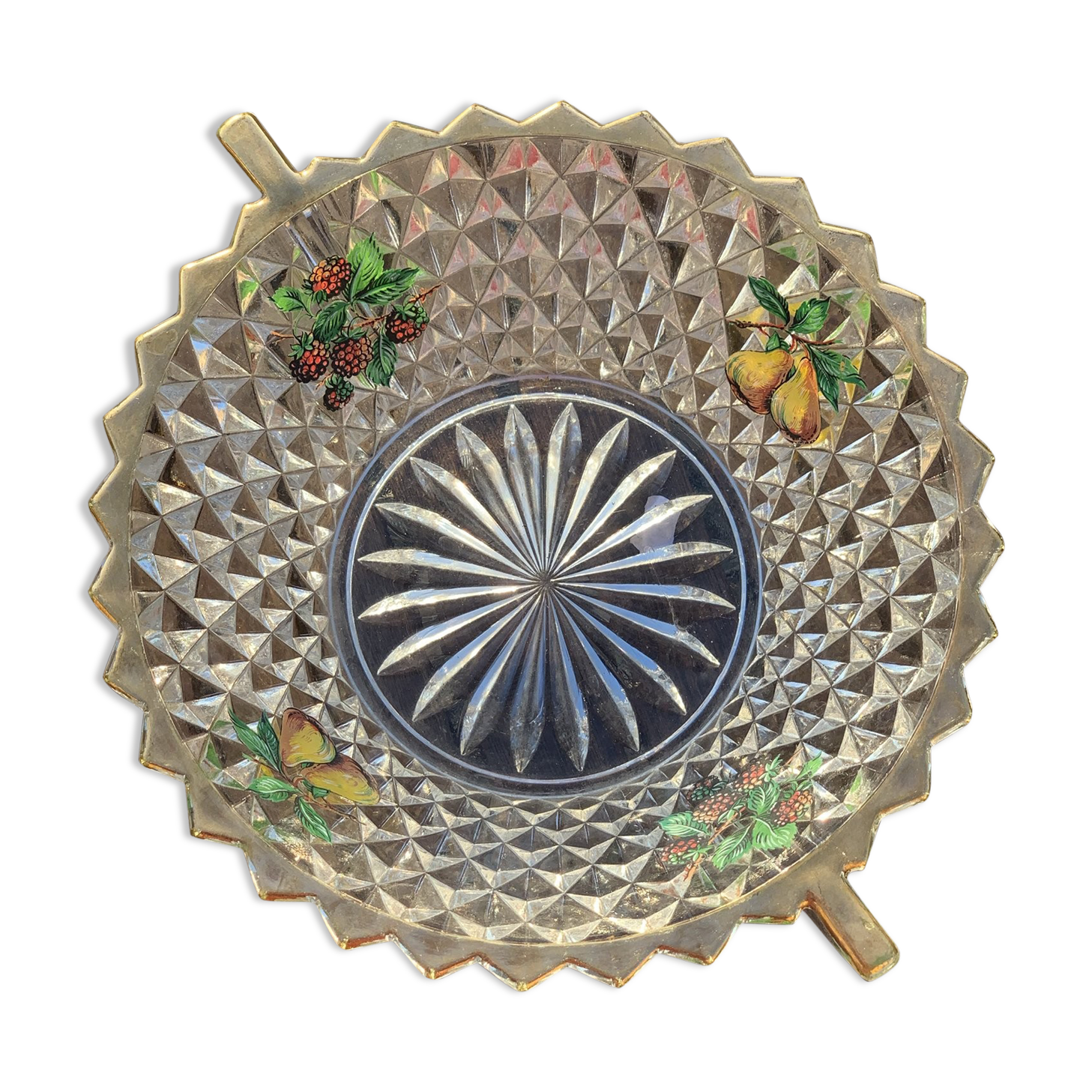 Diamond tip glass fruit cup