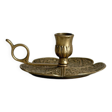 Brass candlestick with handle