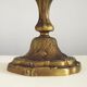 Bronze French Antique Art Nouveau 3-Light Candelabra Lamp Pleated Shade