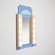 Polychrome wall mirror, France, circa 1980