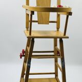 Vintage wooden doll high chair convertible into a walker