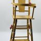 Chaise haute poupée vintage en bois transformable trotteur