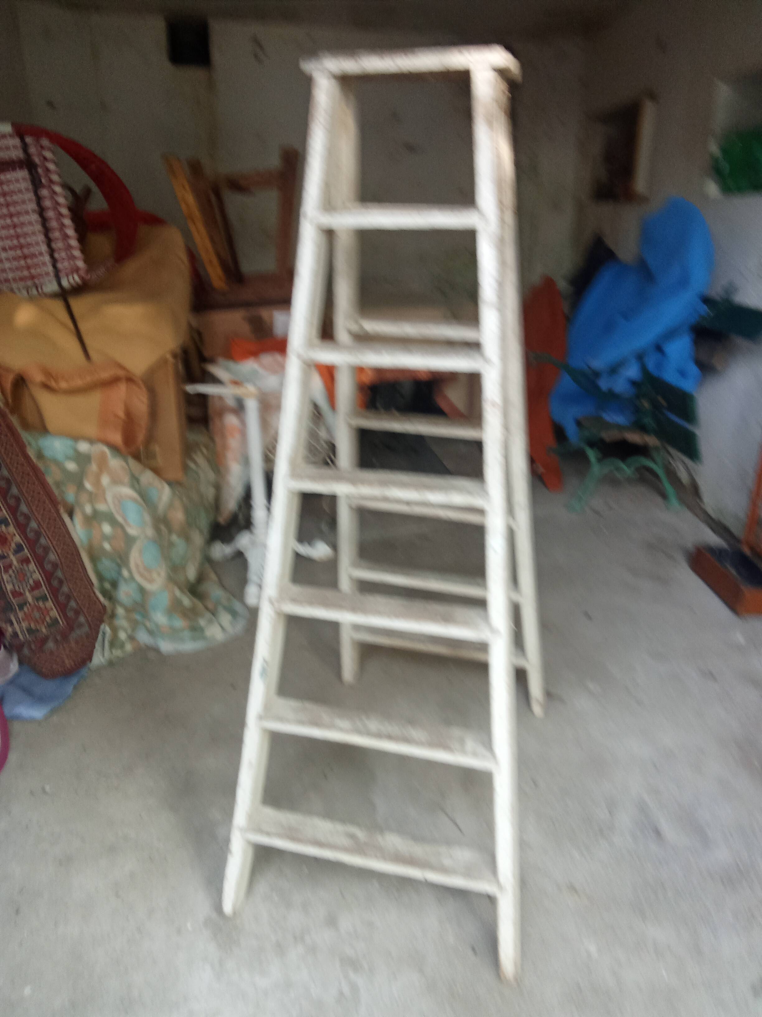 Wooden step stool.
