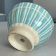Antique bowl digoin france | blue striped earthenware bowl | collectible tableware