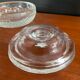 Set of three round thick moulded glass candle holders