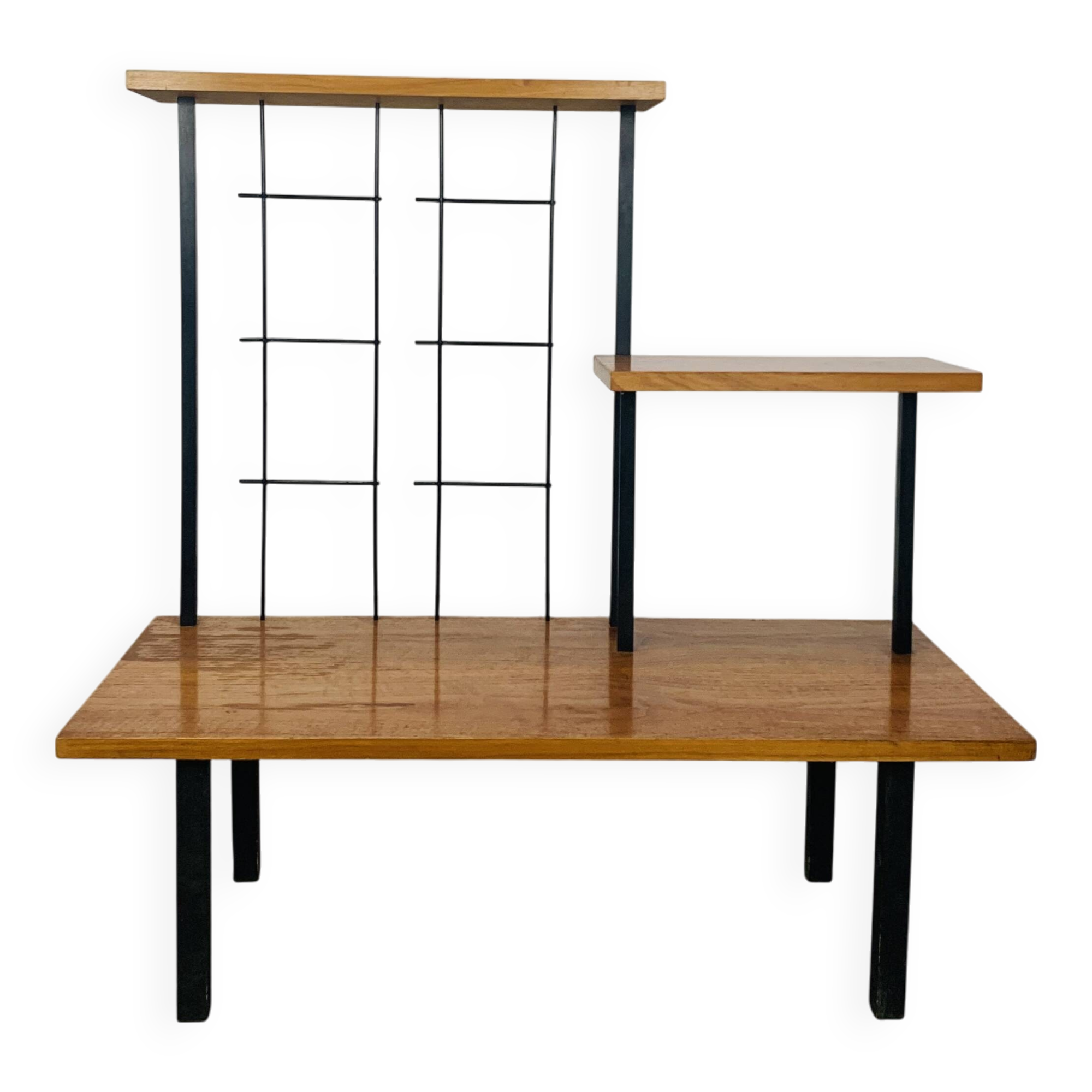 50s asymmetrical plant shelf, teak