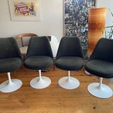 Set of 4 Saarinen Swivel Tulip Chairs for Knoll
