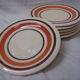 6 pottery Bavarian 1970 hand painted dessert plates