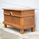 Old wooden chest, small storage chest, side table, wooden storage, trunk, wooden furniture
