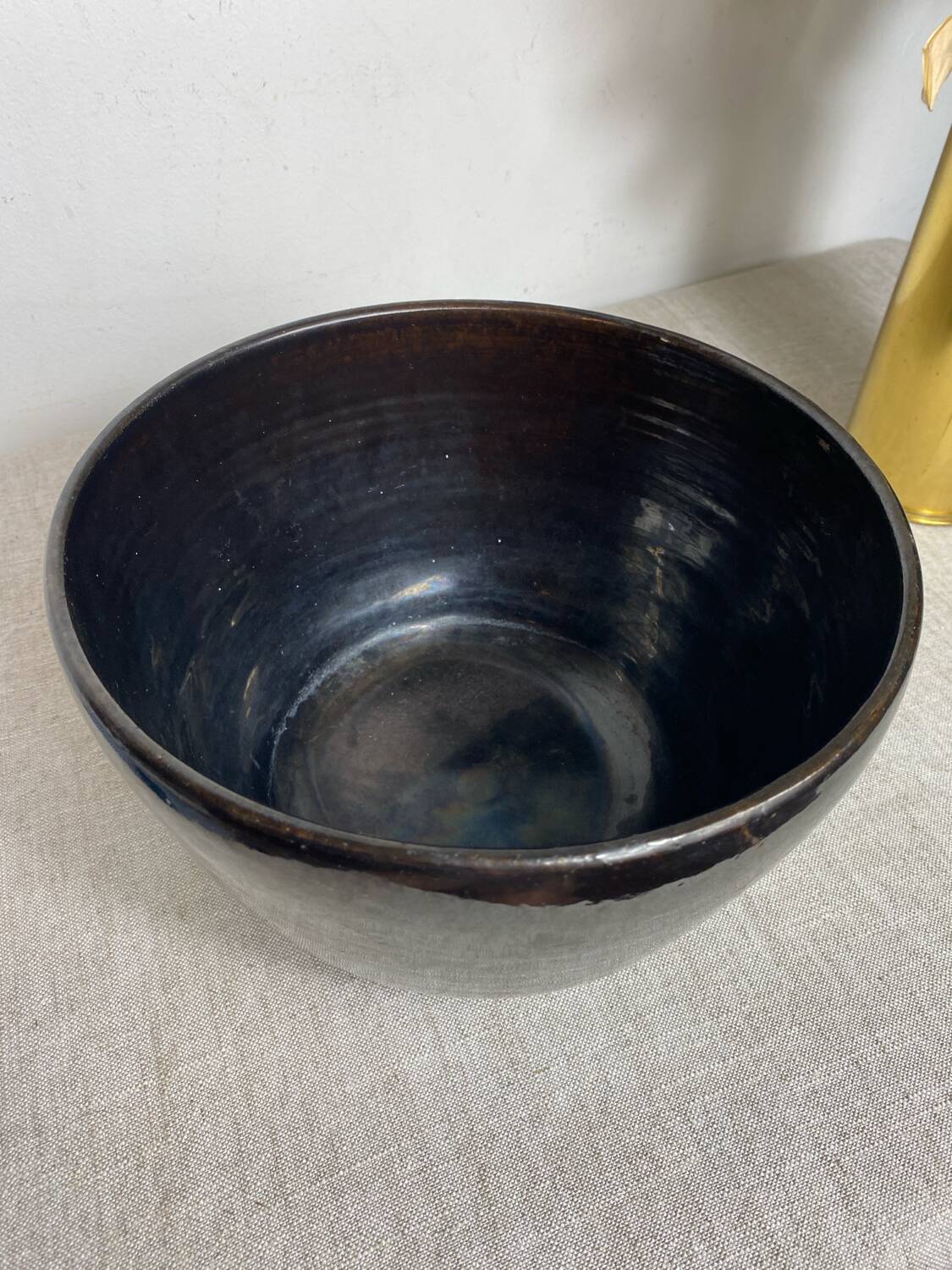 Glazed ceramic salad bowl