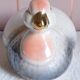 Pearlescent and iridescent ceramic guinea fowl bird