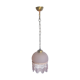 Hanging bell and pink glass garland