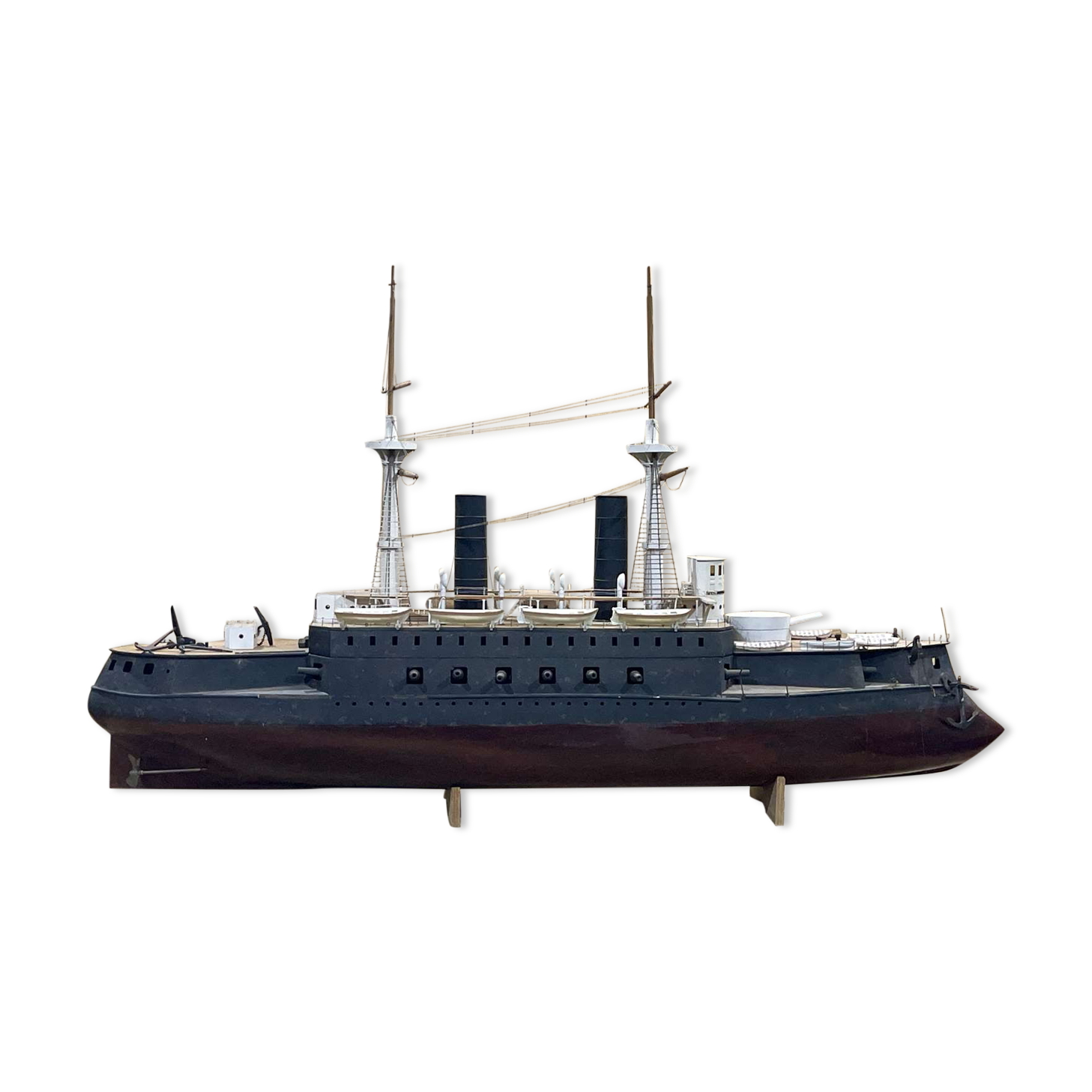 Model representing a battleship of the late nineteenth century
