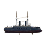Model representing a battleship of the late nineteenth century