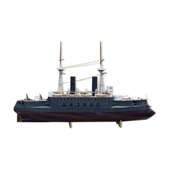 Model representing a battleship of the late nineteenth century