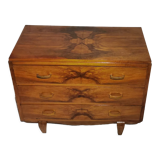 Art Deco chest of drawers in walnut magnifying glass with whiskers